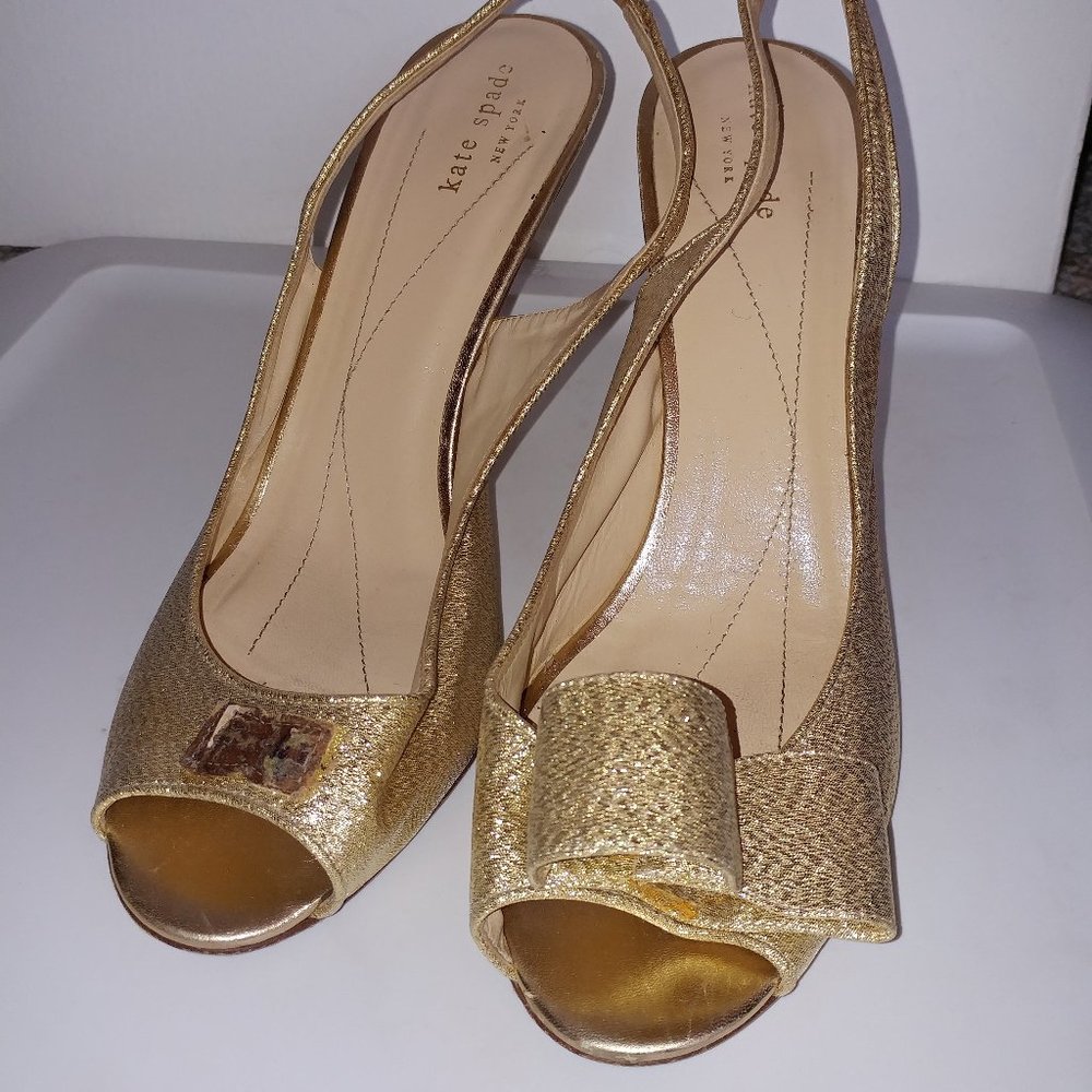Kate Spade Gold Strappy Sandals - Size 10 B